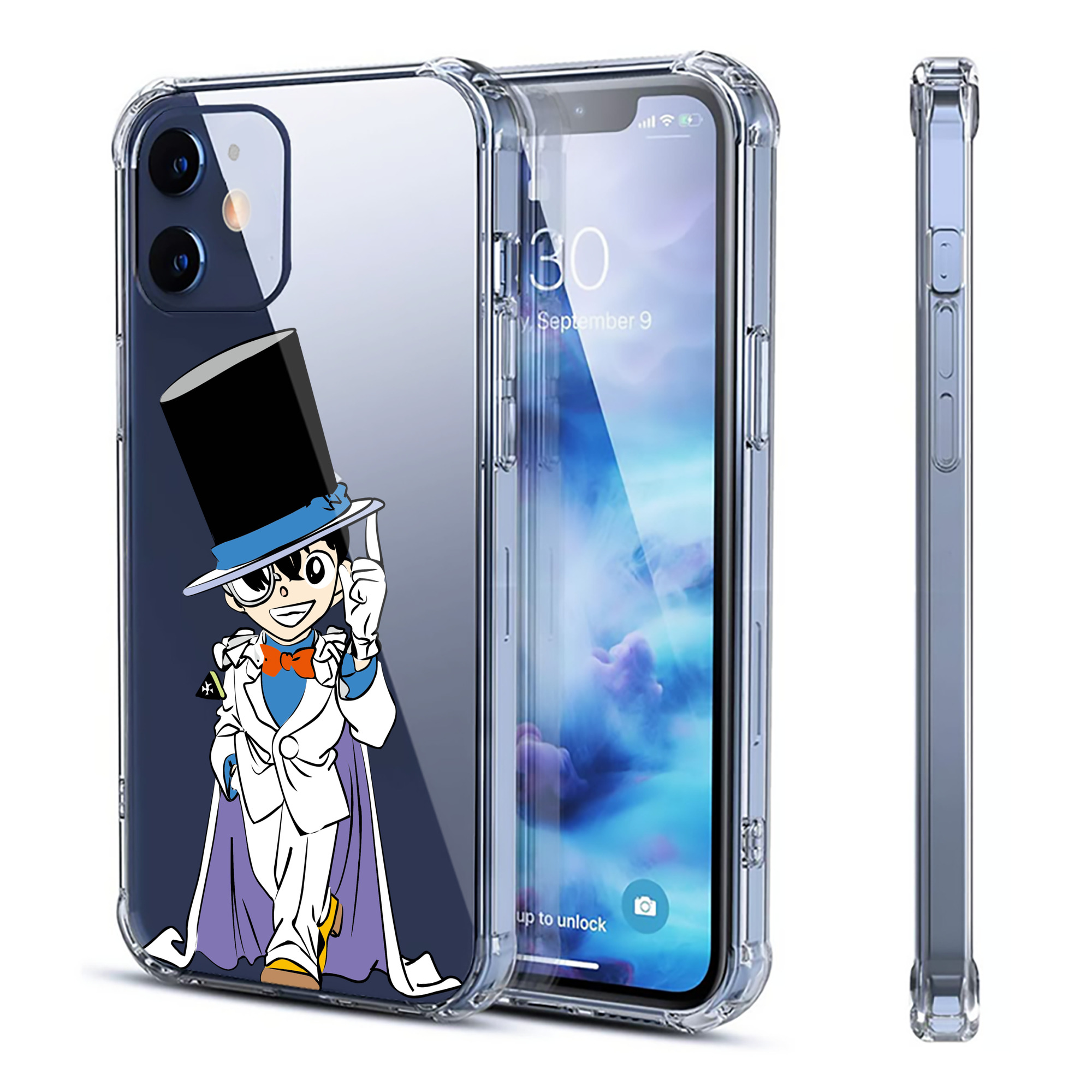 （画像用） 名探偵コナン 江戸川 コナン Detective Conan Conan Edogawa 【iPhone 12シリーズ対応】透明スマホケース（クリアソフトケース）